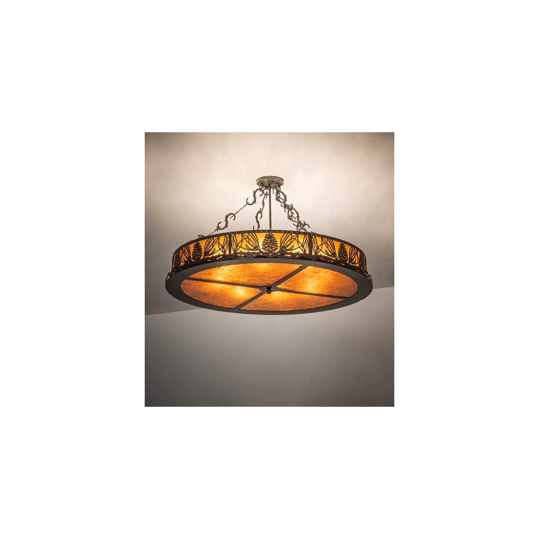 Mountain Pine 8 Light 36" Wide Semi-Flush Drum Ceiling Fixture