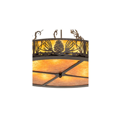 Mountain Pine 8 Light 36" Wide Semi-Flush Drum Ceiling Fixture