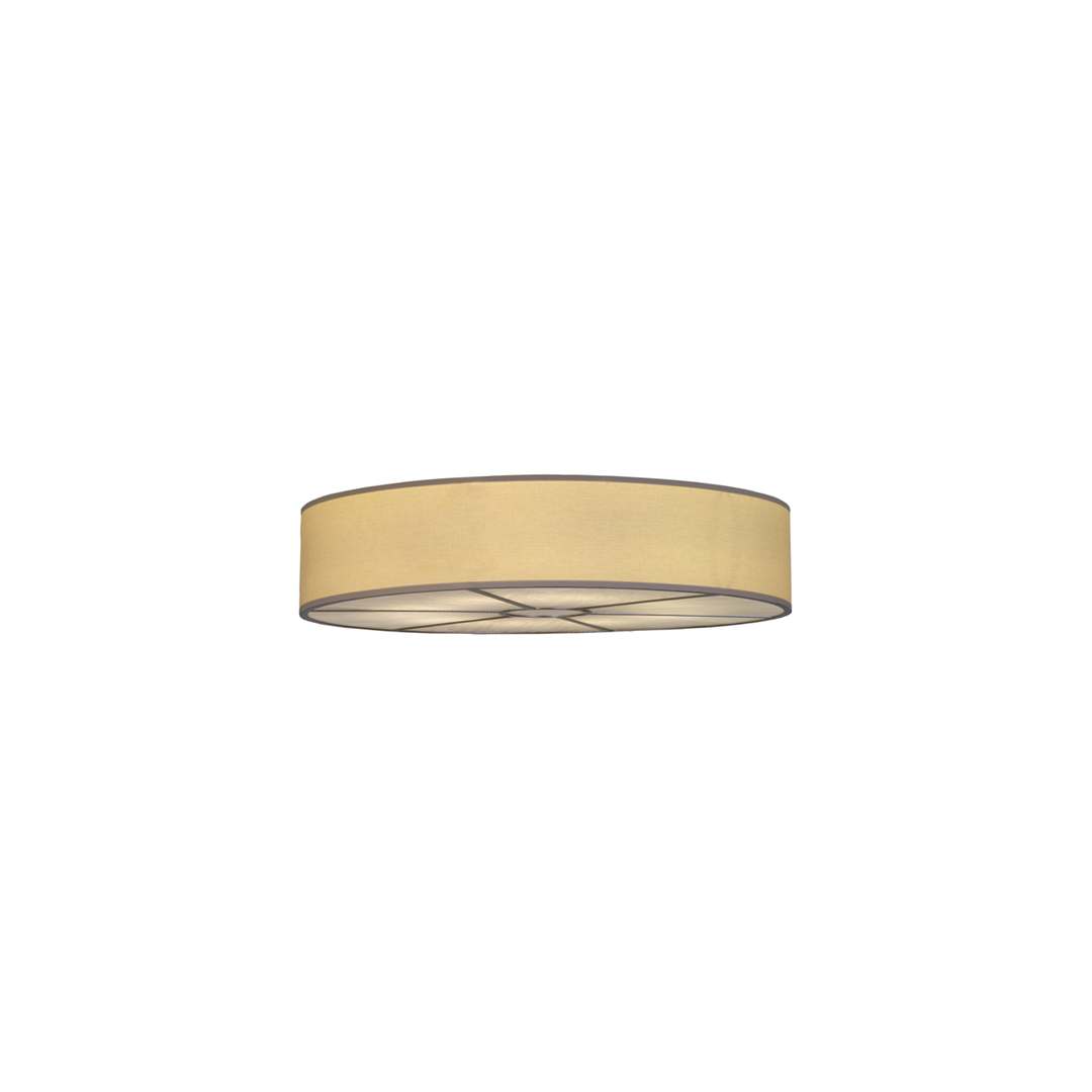 Cilindro 8 Light 48" Wide Semi-Flush Drum Ceiling Fixture with Natural Shade - Nickel Finish