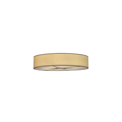 Cilindro 8 Light 48" Wide Semi-Flush Drum Ceiling Fixture with Natural Shade - Nickel Finish