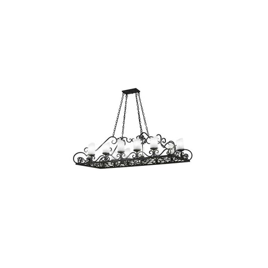 Long Carlotta 12 Light 31" Wide Pillar Candle Linear Chandelier
