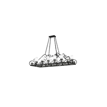 Long Carlotta 12 Light 31" Wide Pillar Candle Linear Chandelier