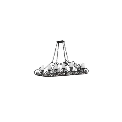 Long Carlotta 12 Light 31" Wide Pillar Candle Linear Chandelier