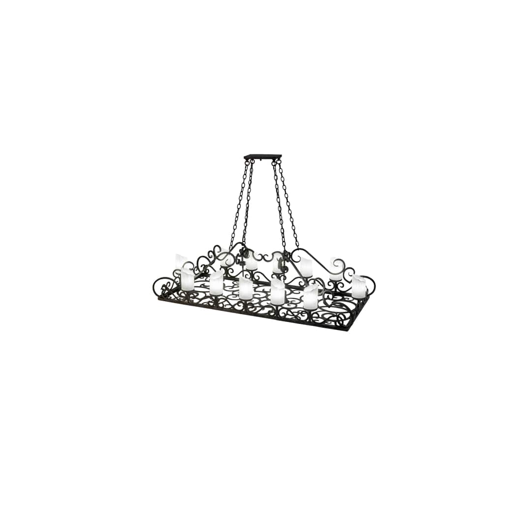 Long Carlotta 12 Light 31" Wide Pillar Candle Linear Chandelier