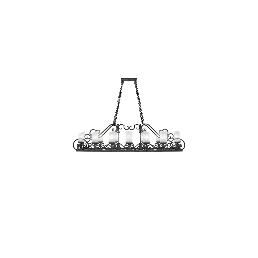 Long Carlotta 12 Light 31" Wide Pillar Candle Linear Chandelier