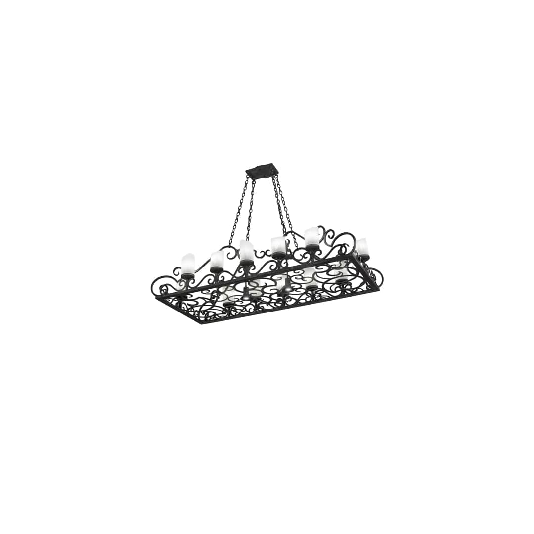 Long Carlotta 12 Light 31" Wide Pillar Candle Linear Chandelier