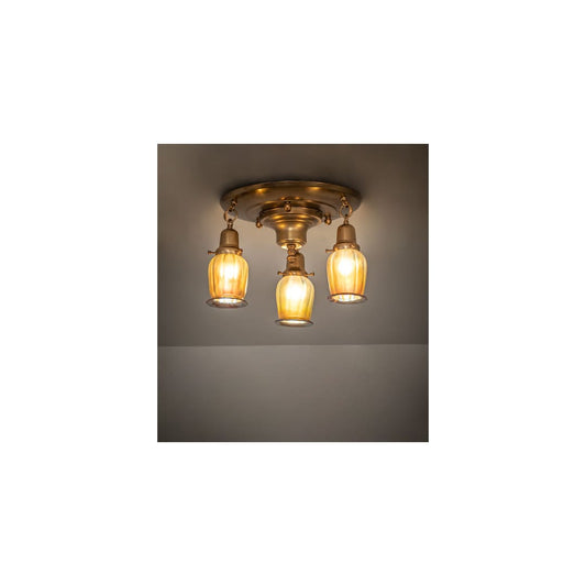 Revival Favrile 3 Light 18" Wide Semi-Flush Ceiling Fixture