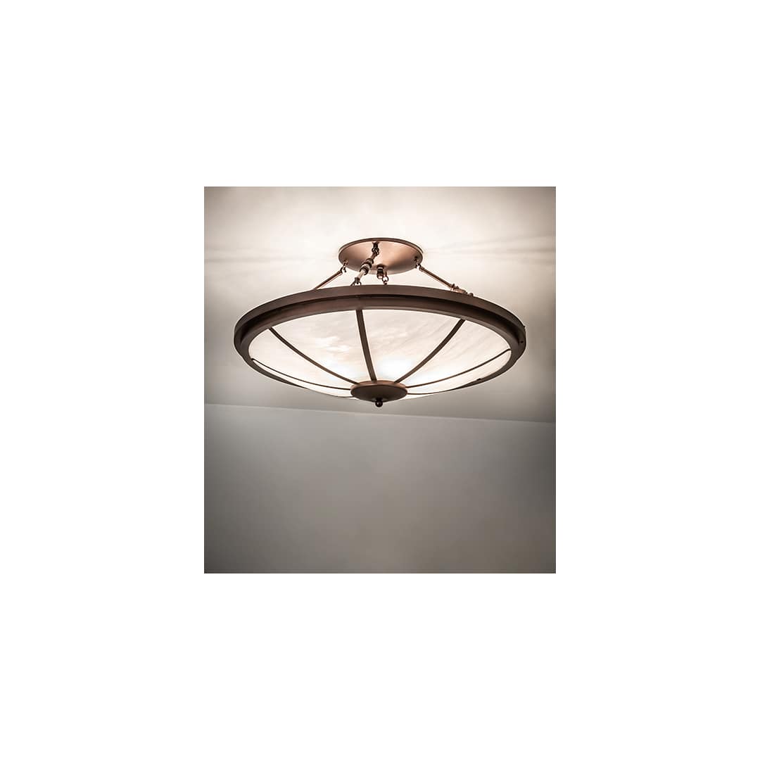 Commerce 6 Light 36" Wide Semi-Flush Bowl Ceiling Fixture - Mahogany Bronze Finish