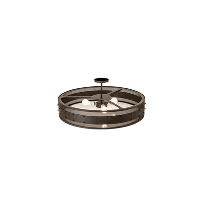 Nolan 3 Light 30" Wide Semi-Flush Drum Ceiling Fixture