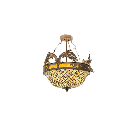 Catch of the Day 4 Light 30" Wide Semi-Flush Bowl Ceiling Fixture