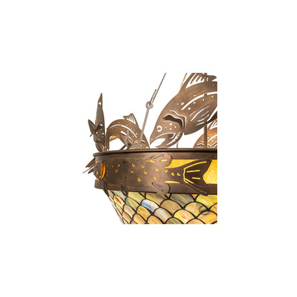 Catch of the Day 4 Light 30" Wide Semi-Flush Bowl Ceiling Fixture