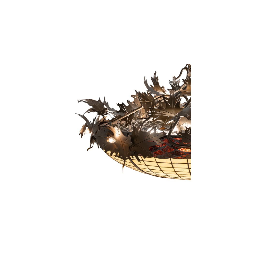 Acorn and Oak Leaf 8 Light 48" Wide Semi-Flush Bowl Ceiling Fixture
