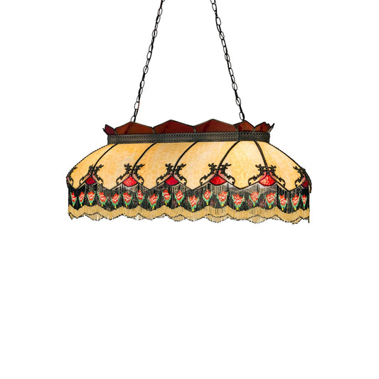 Isabella 6 Light 44" Wide Billiard Chandelier with Multi-colored Glass Shade