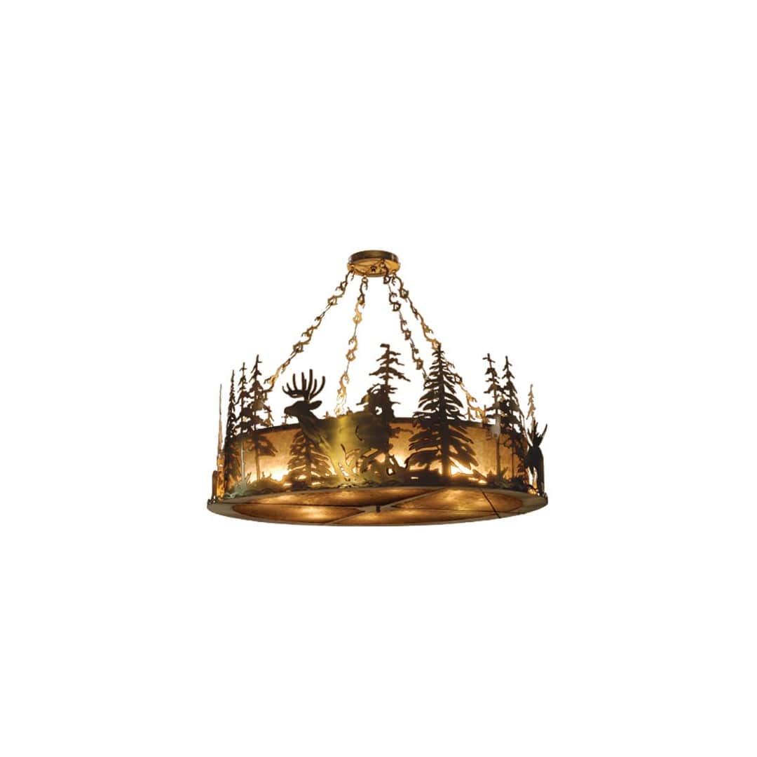 Wildlife at Dusk 12 Light 78" Wide Pendant