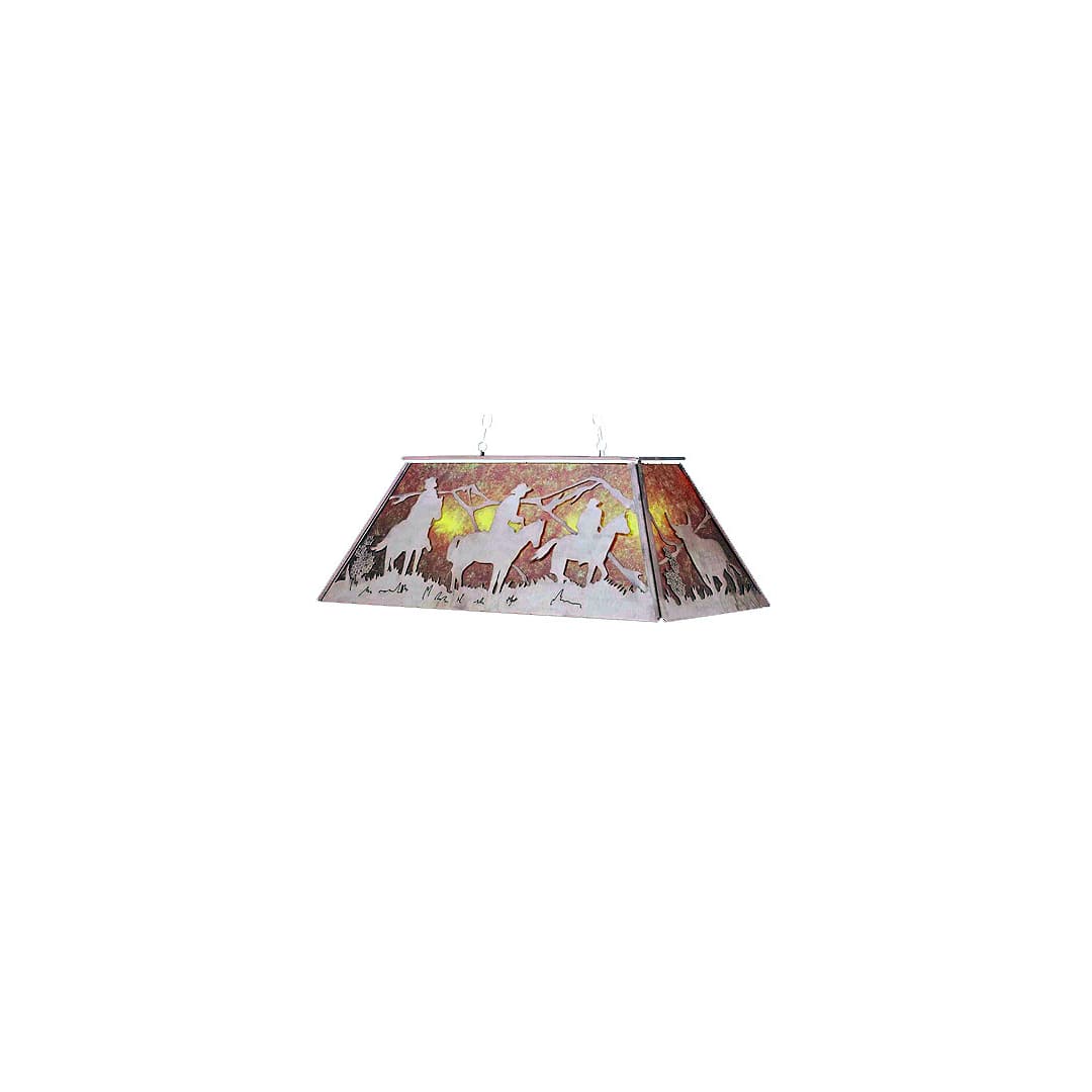 Rustlers 17" Wide Linear Chandelier with Brown Glass Shade