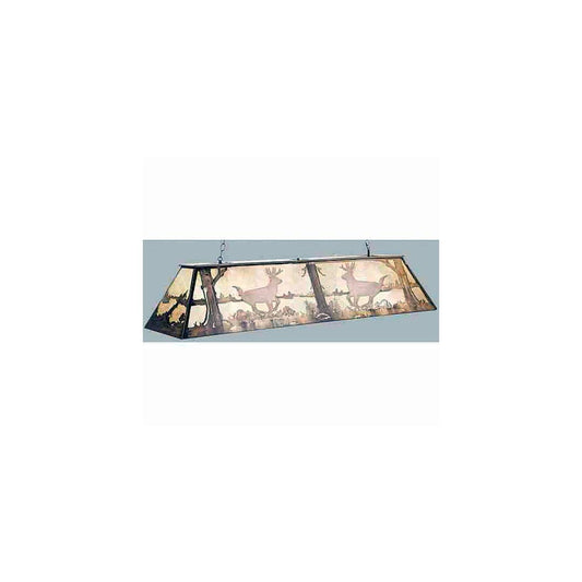 Deer at Lake 12 Light 72" Wide Linear Chandelier with Silver Mica Shade
