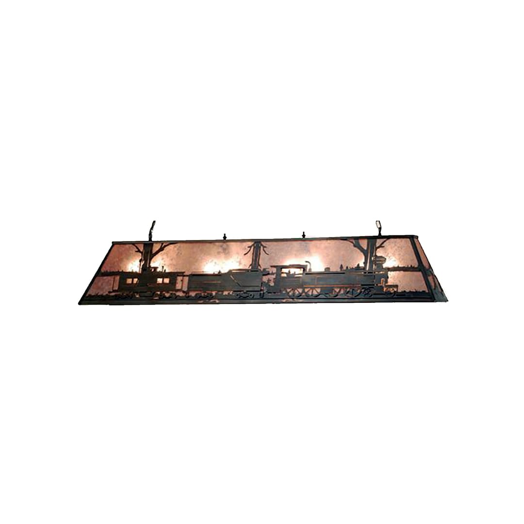 Train 12 Light 72" Wide Billiard Chandelier with Silver Mica Shade