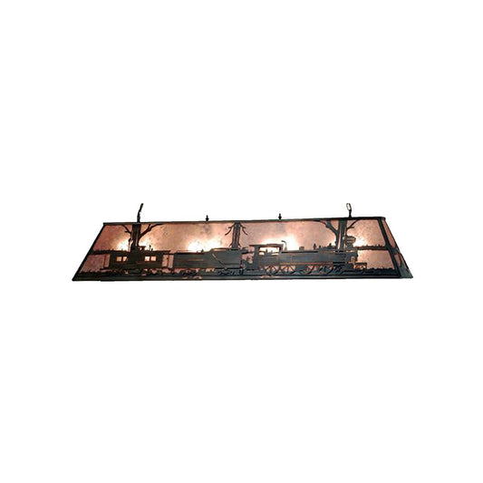 Train 12 Light 72" Wide Billiard Chandelier with Silver Mica Shade