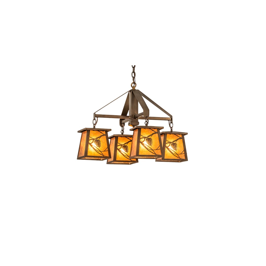 Whispering Pines 4 Light 28" Wide Chandelier