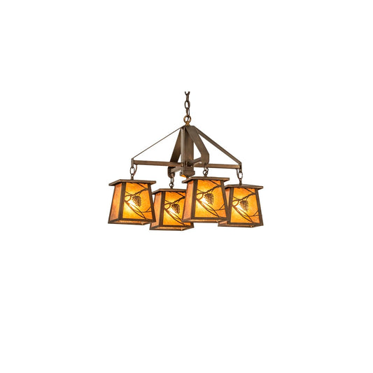 Whispering Pines 4 Light 28" Wide Chandelier