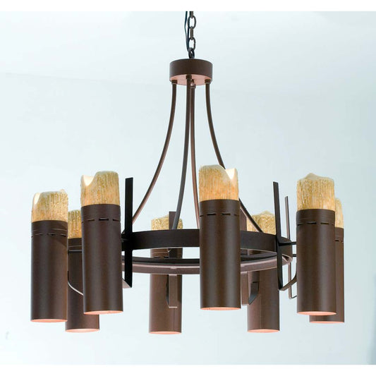 Candle Drop 8 Light 36" Wide Chandelier with Cream Acrylic Shade