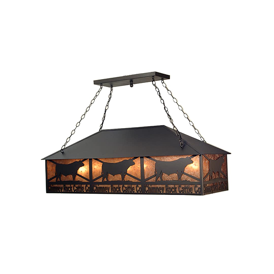Personalized Chimney Rock 9 Light 50" Wide Billiard Chandelier with Silver Mica Shade