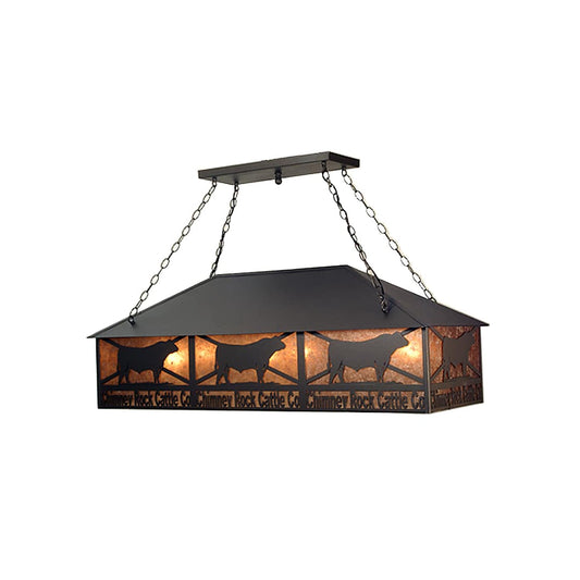 Personalized Chimney Rock 9 Light 50" Wide Billiard Chandelier with Silver Mica Shade