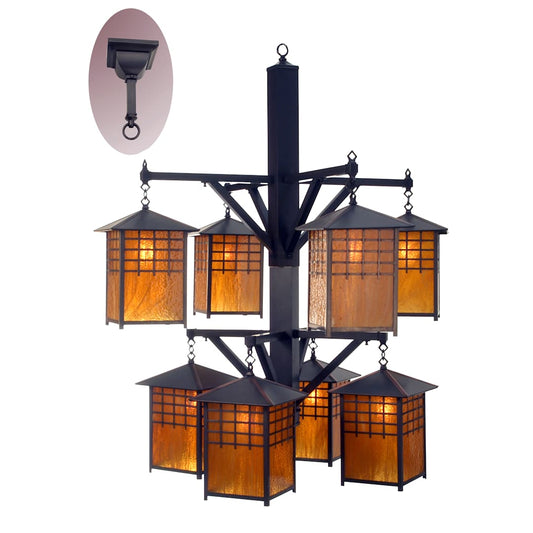 Castille 8 Light 47" Wide Chandelier with Orange Glass Shade