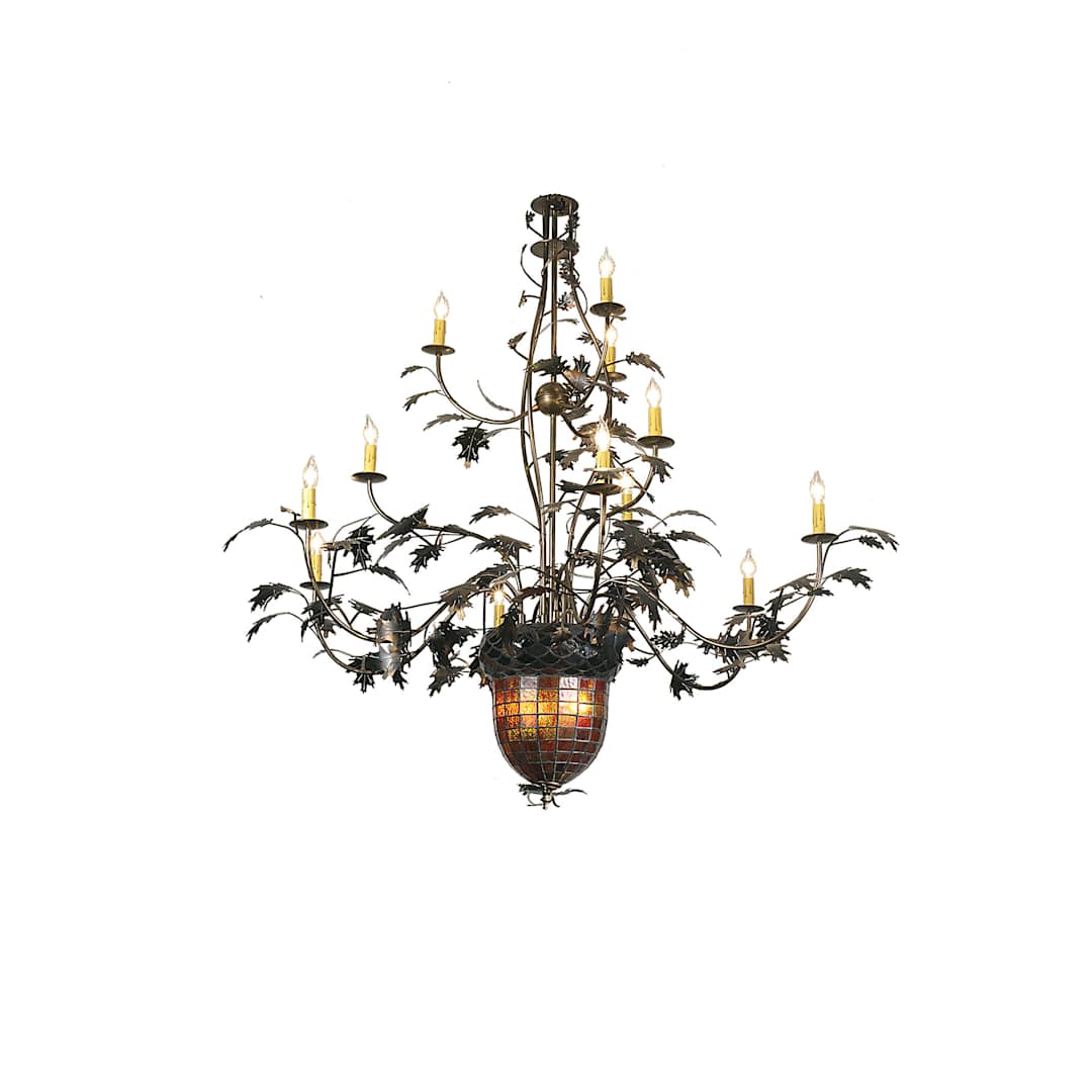Greenbriar Oak 14 Light 63" Wide Taper Candle Chandelier