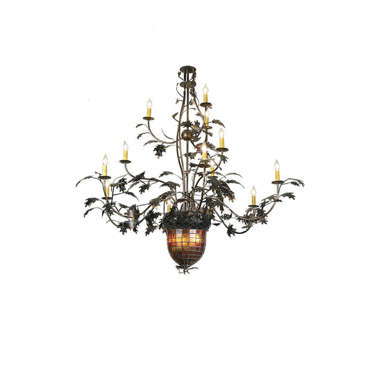 Greenbriar Oak 14 Light 63" Wide Taper Candle Chandelier