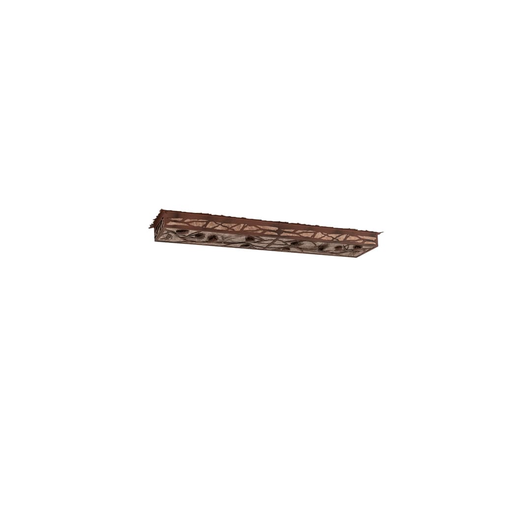 Whispering Pines 62" Wide LED Flush Mount Ceiling Fixture - Rust / Wrought Iron Finish