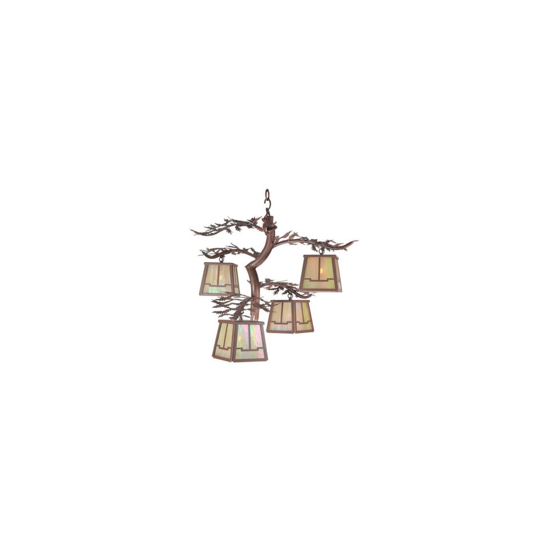 Four Light Down Lighting Chandelier from the Pine Branch Collection