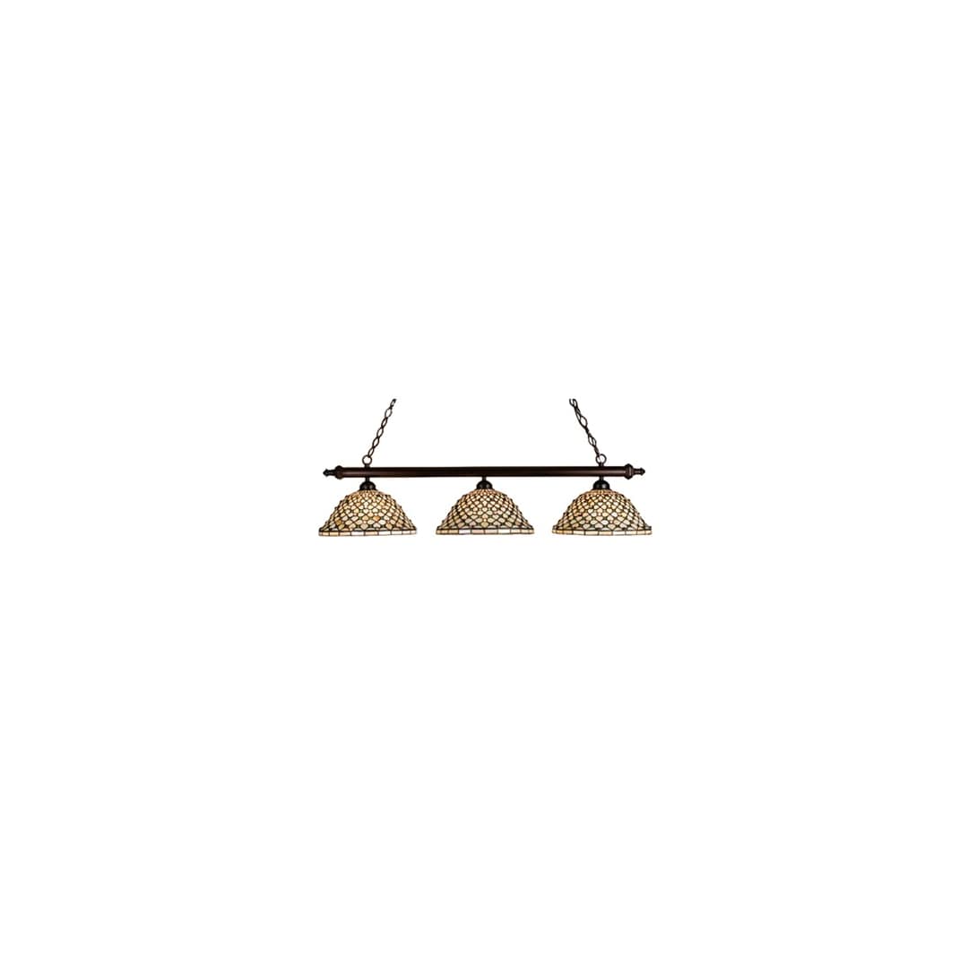 Stained Glass / Tiffany Island / Billiard Fixture from the Diamond & Jewel Collection