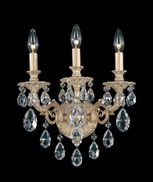 Milano Wall Sconce, 3-Light, Heirloom Bronze, Clear Swarovski Crystal, 15"H (5643-76S 1HPUG7)