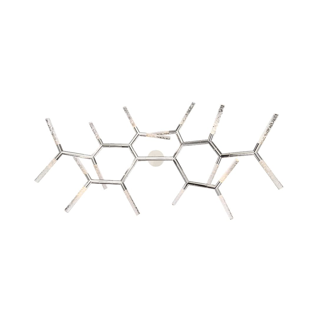Kryptonite 18 Light 55" Wide LED Abstract Chandelier with Clear Piastra Glass Shades