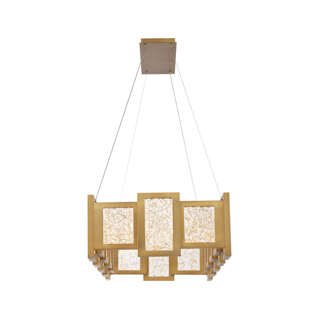 Fury 48" Wide LED Suspended Linear Chandelier with Opal Glass Shade
