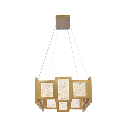 Fury 48" Wide LED Suspended Linear Chandelier with Opal Glass Shade