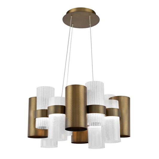 Harmony 35" Wide LED Suspended Chandelier with Beaded Glass and Metal Shade