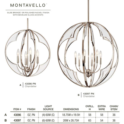 Montavello 6 Light 26" Wide Single Pendant