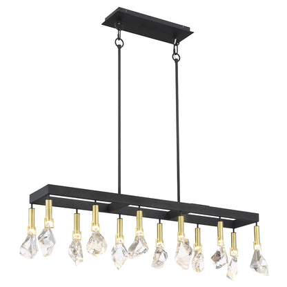 Rare Elements 12 Light 44" Wide LED Linear Chandelier