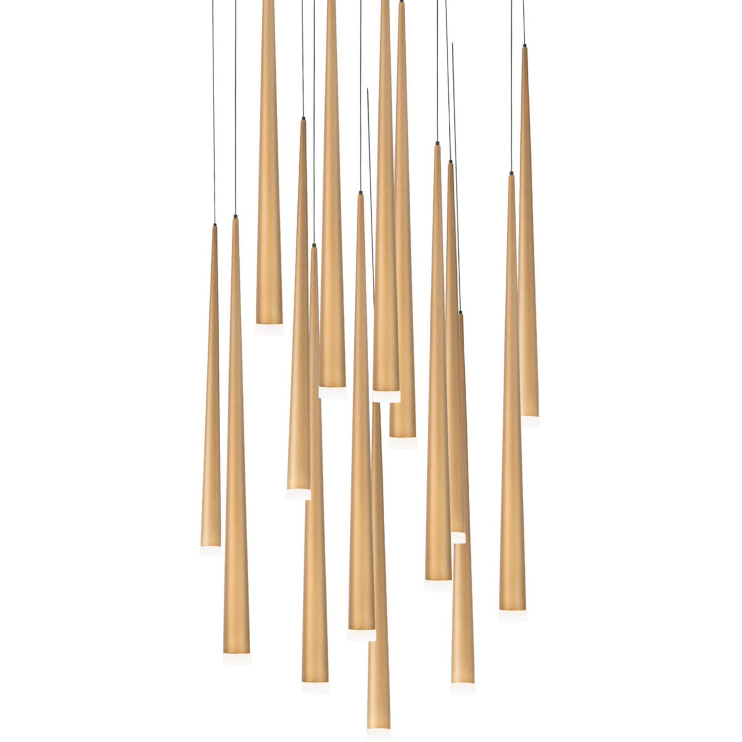Modern Forms PD-41815R-AB 3500K 105 Watt Cascade Etched Glass LED Round Chandelier in Aged Brass