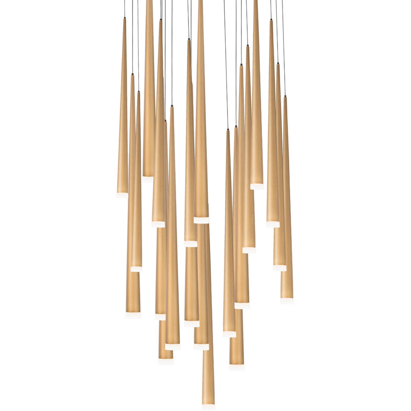 Modern Forms PD-41821R-AB 3500K 147 Watt Cascade Etched Glass LED Round Chandelier in Aged Brass