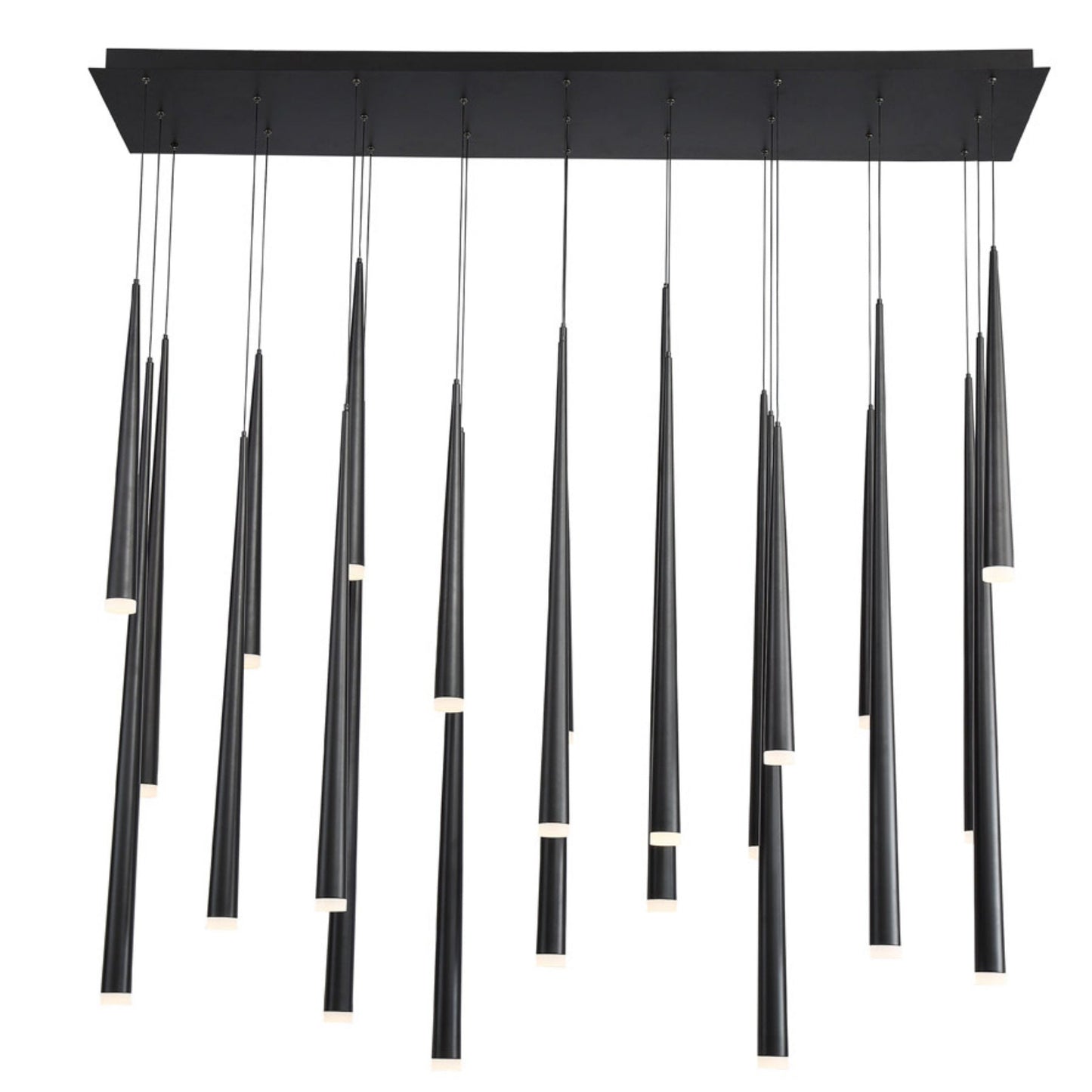 Modern Forms PD-41823L-BK 3500K 161 Watt Cascade Etched Glass LED Linear Chandelier in Black