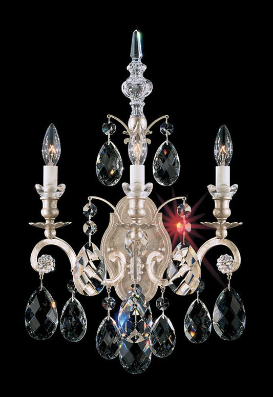 Renaissance Wall Sconce, 3-Light, Antique Silver, Clear Heritage Crystal, 22"H (3762-48 Y9QVT)