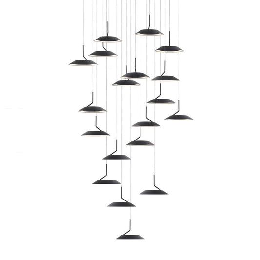 Royyo Pendant, 19-Light, Circular, LED, Matte Black, Matte Black Canopy, 22"W (RYP-C19-SW-MTB 407UELE)