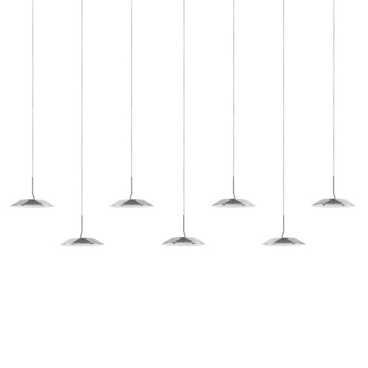 Royyo Pendant, 7-Light, Linear, LED, Chrome, Matte White Canopy, 44"W (RYP-L7-SW-CRM 407UEL0)