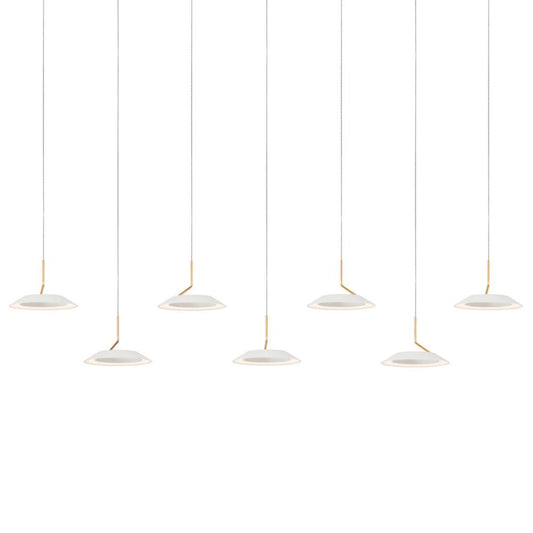 Royyo Pendant, 7-Light, Linear, LED, Matte White, Gold Accent, Matte White Canopy, 44"W (RYP-L7-SW-MWG 407UEKZ)