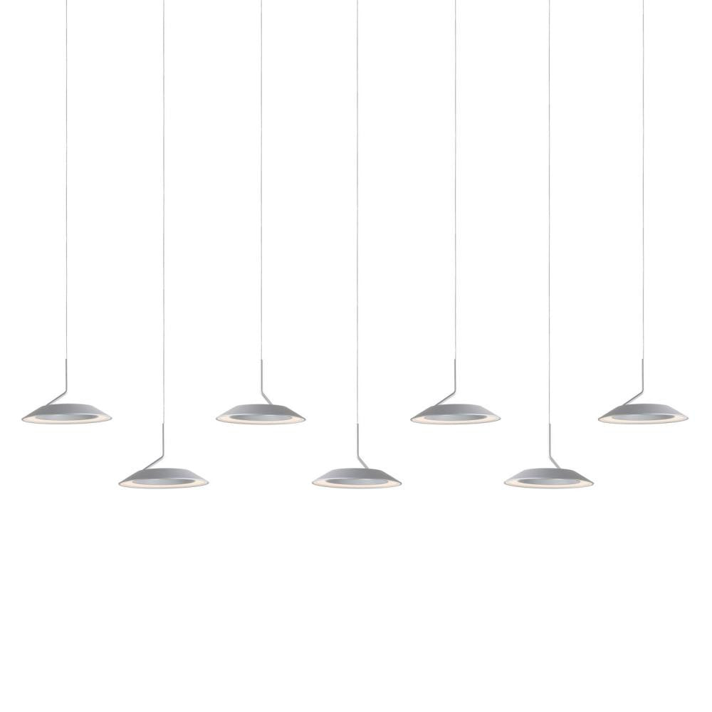 Royyo Pendant, 7-Light, Linear, LED, Silver, Silver Canopy, 44"W (RYP-L7-SW-SIL 407UEKY)