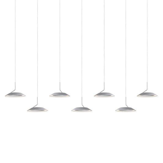 Royyo Pendant, 7-Light, Linear, LED, Silver, Silver Canopy, 44"W (RYP-L7-SW-SIL 407UEKY)