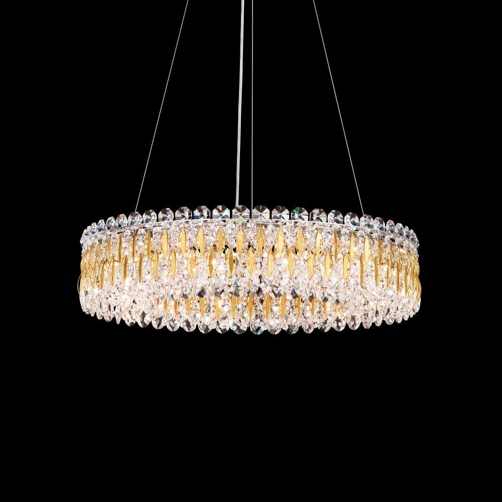 Sarella Pendant, 12-Light, Antique Silver, Clear Swarovski Crystal, 24"W (RS8343N-48S 1HZXHW)